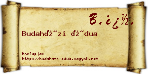Budaházi Édua névjegykártya